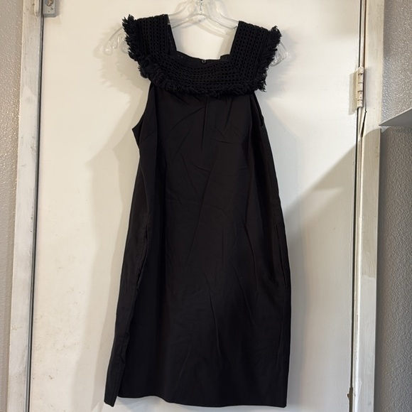 Madewell Womens Black Sundream Crochet Fringe Shift Night Out Dress 4 Boho - Picture 2 of 10